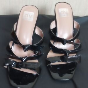 DV by Dolce Vita Women's Glossy Black Strappy Heels